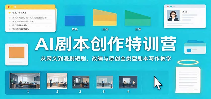 AI剧本创作特训：网文改编·漫剧短剧脚本·情绪节奏·人物小传与提示词工作流-第二曲线