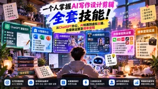 AI全场景实战30讲：写作·绘画·虚拟主播·自媒体矩阵运营
