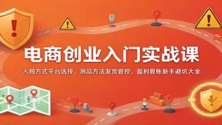 电商创业入门实战课：平台选择·选品测品·一件代发·发货对账·盈利核算与合规避坑